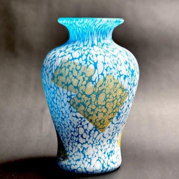 Vaas - Glas, Vrijgeblazen gekleurd glas, meerlagen,