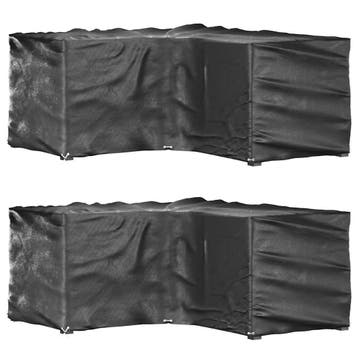 vidaXL Tuinmeubelhoezen L-vormig 2 st 12 oogjes 185x185x90, Verzenden