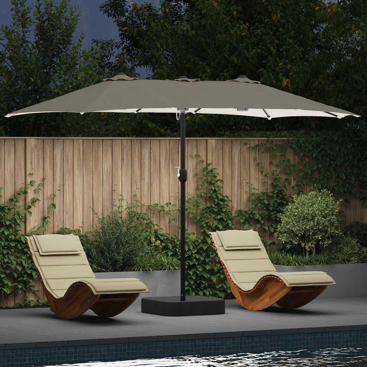 vidaXL Tuinparasol Zand en Antraciet 385 x 209 x 244 cm, Tuin en Terras, Parasols, Nieuw, Verzenden