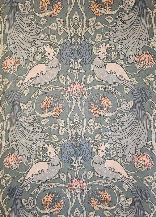 Exclusieve William Morris-stof La fenice - Artmaison in, Antiek en Kunst, Antiek | Tapijten, Tafelkleden en Textiel