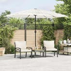 vidaXL Parasol met stalen paal 300x200x250 cm wit, Tuin en Terras, Verzenden, Nieuw