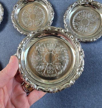 Onderzetter (7) - Verzilverd - Vintage verzilverd, Antiek en Kunst
