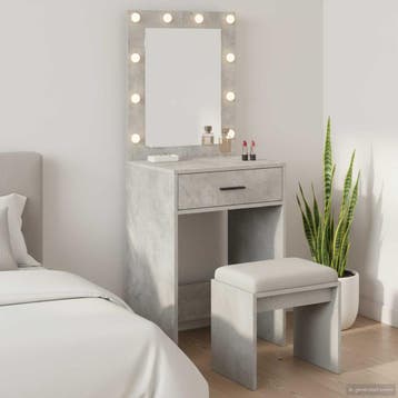 vidaXL Kaptafel Beton Grijs 50 x 41 x 135 cm Bewerkt hout, Verzenden, Nieuw