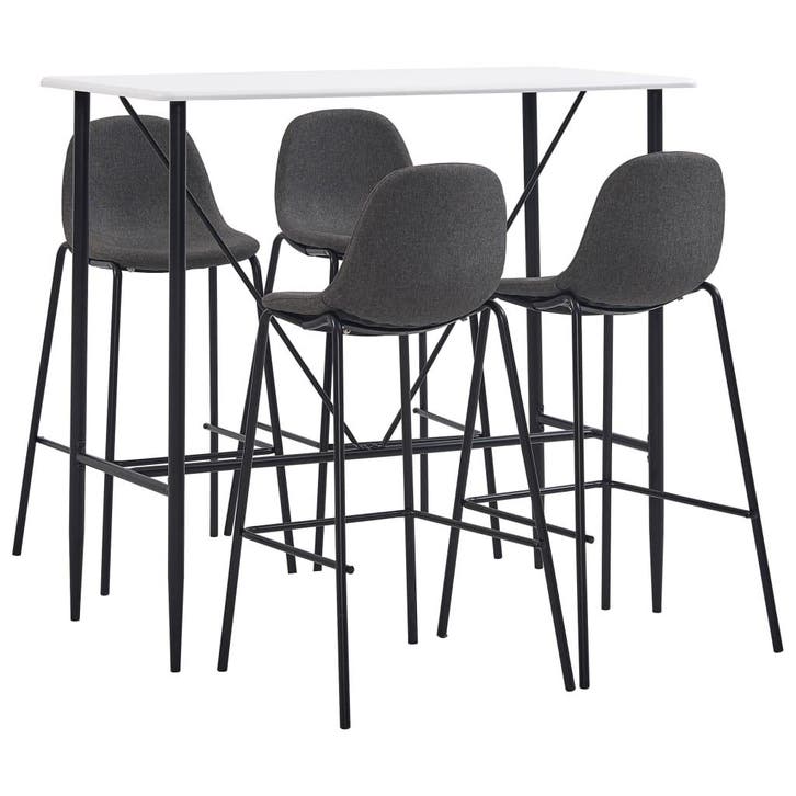 vidaXL 5-delige Barset stof donkergrijs, Huis en Inrichting, Complete eetkamers, Nieuw, Verzenden