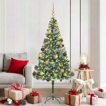 vidaXL Kunstkerstboom met 300 LED Groen 180 cm PVC en Staal, Verzenden, Nieuw