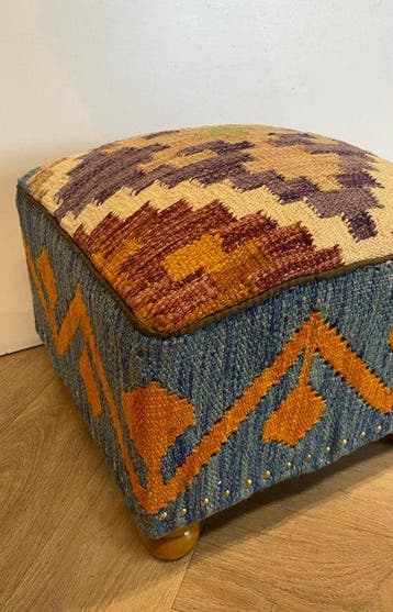 Kelim Poef (Inutilisé/Nouveau) - Kelim - 34 cm - 34 cm, Huis en Inrichting, Nieuw