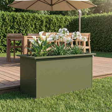vidaXL Tuinplantenbak met led Olijfgroen 40 x 80 x 40 cm, Verzenden, Nieuw