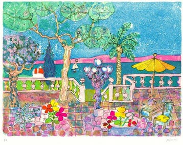 Paul Aizpiri (1919-2016) - Vue en bord de mer, Antiek en Kunst