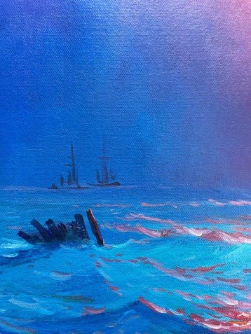 Mauro Seltri (1959) - Rosa tra le nuvole, Antiek en Kunst, Kunst | Schilderijen | Modern