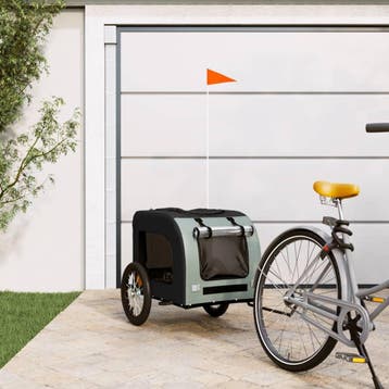 vidaXL Hondenfietstrailer oxford stof en ijzer zwart en, Verzenden, Nieuw