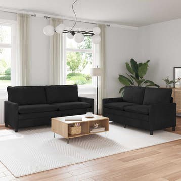 vidaXL bank / zetelstel 2 st Zwart Fluweel, Verzenden, Nieuw