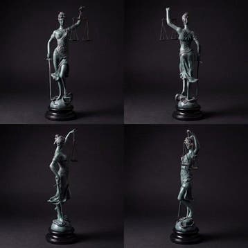 Statue, “Lady Justice” 40 cm - 40 cm - Bronze, Antiquités & Art