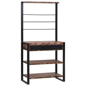 vidaXL Keukenrek Veelkleurig en Zwart 80 x 40 x 160 cm, Verzenden, Nieuw