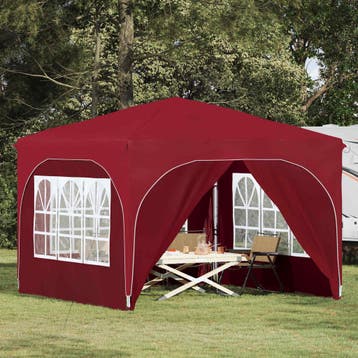 vidaXL Pop-up Feesttent 290 x 290 x 245 cm Bordeauxrood, Verzenden