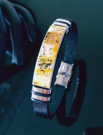 Amber Leren armband met Baltisch amber - vrouwen, mannen,
