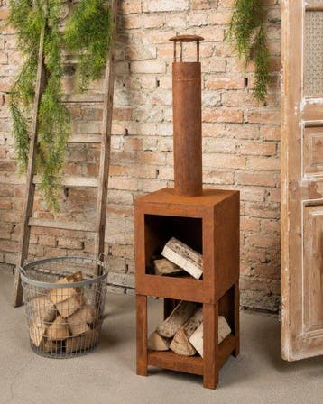 Radiateur - Design de cheminée dextérieur - acier Corten