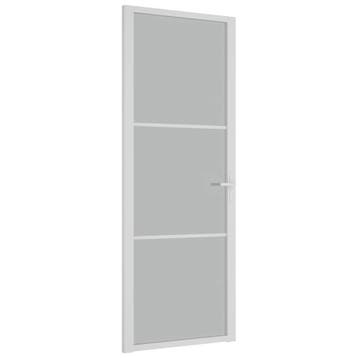 vidaXL Binnendeur 76x201,5 cm matglas en aluminium wit, Verzenden