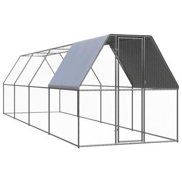vidaXL Kippenhok 2x8x2 m gegalvaniseerd staal, Verzenden
