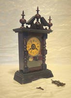 Bureauklok - Junghans - Hout, Messing, Glas - 1900-1910