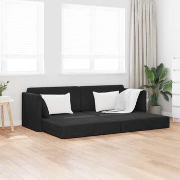 vidaXL Vloerslaapbank / zetel Zwart 213 x 70 x 77 cm Fluweel, Verzenden, Nieuw