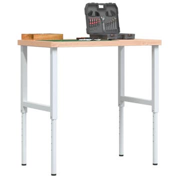vidaXL Werkbank rechthoekig 100x60x(73-99,5) cm massief, Doe-het-zelf en Bouw, Werkbanken, Verzenden, Nieuw