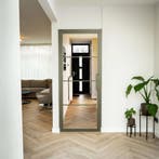 Stalen Binnendeur - Olijfgroen - 4 Vlaks - Helder glas, Minder dan 80 cm, Binnendeur, Nieuw, Metaal