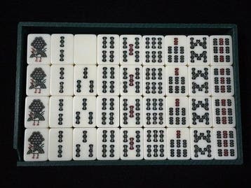 Japanese - Beeld, Vintage Japanese Mahjong Game Set with
