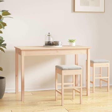 vidaXL Eettafel 110x55x75 cm massief grenenhout, Huis en Inrichting, Verzenden, Nieuw
