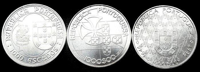 Portugal. Lote de 1 Moeda e 2 Medalhas de Prata (INCM) –, Timbres & Monnaies, Monnaies | Europe | Monnaies non-euro