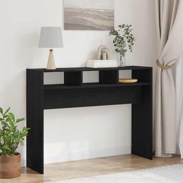 vidaXL Wandtafel Zwart Eiken 105 x 30 x 80 cm Bewerkt hout, Huis en Inrichting, Tafels | Bijzettafels, Verzenden, Nieuw