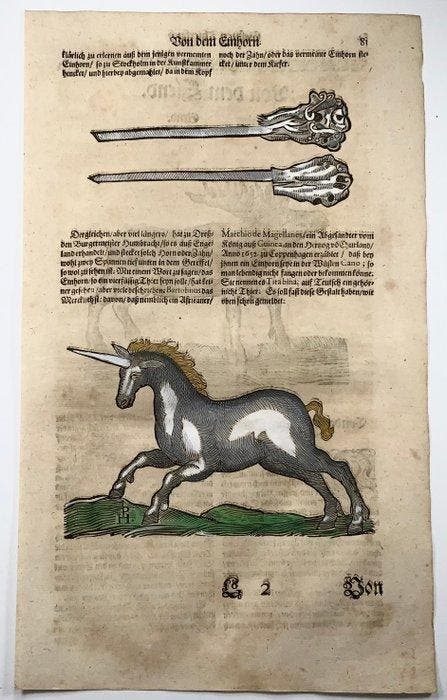 Conrad Gessner [1516-1565]; Monogrammed; folio with woodcut, Antiek en Kunst, Antiek | Boeken en Manuscripten