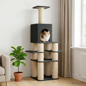 vidaXL Kattentoren met sisal krabpalen Donkergrijs 180 cm, Verzenden