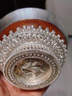 Himalayaanse/Tibetaanse rituele schaal van 916-zilver,, Antiek en Kunst