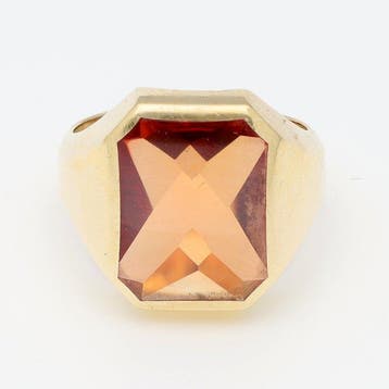 Bague - 14 carats Or jaune - Saffier, Nieuw