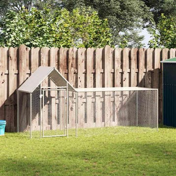 vidaXL Kippenren 3x1x1,5 m gegalvaniseerd staal, Verzenden, Nieuw
