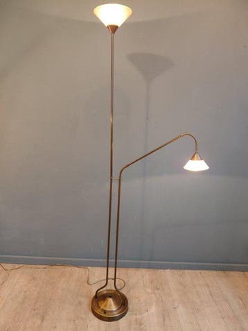 Staande lamp - Messing - Leeslamp - Uplichter