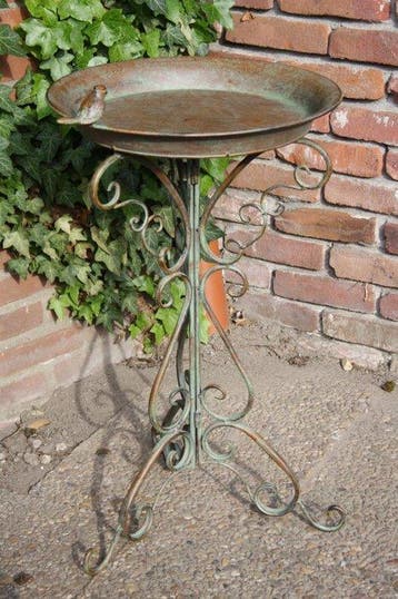 Vasque pour oiseaux - Support dalimentation - 74 cm - métal