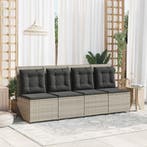 vidaXL Tuin Sofa met kussen Lichtgrijs poly rattan, Verzenden