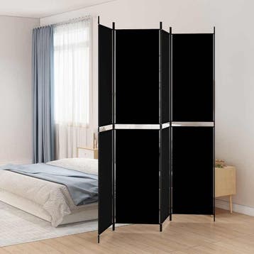 vidaXL Kamerscherm met 4 panelen 200x220 cm stof zwart, Verzenden, Nieuw