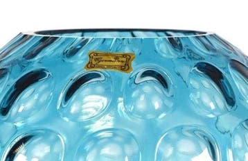 Egermann - Vase - Cristal - Vase bleu olive