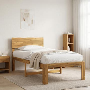 vidaXL Eenpersoonsbed met hoofdbord ROSTOCK Wit 75 x 190 cm, Huis en Inrichting, Verzenden, Nieuw