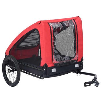 vidaXL Hondenfietstrailer rood en zwart, Dieren en Toebehoren, Verzenden, Nieuw