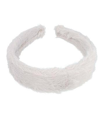 Haarband Diadeem 3cm – Teddy Imitatiebont – Grijs, Nieuw