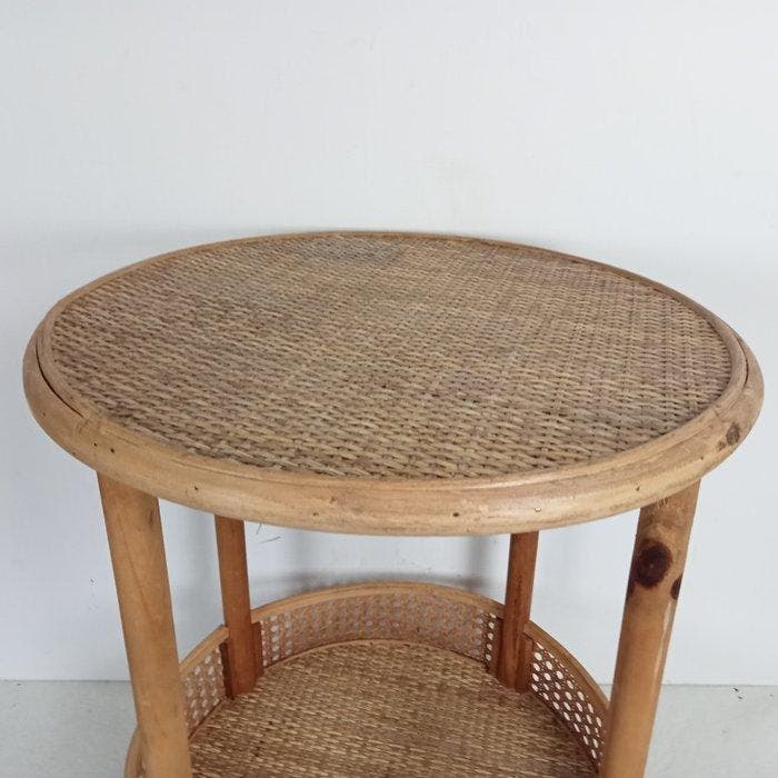 Bijzettafel - Grenen - Vintage bijzettafel, Antiek en Kunst, Kunst | Designobjecten