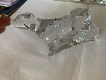 Baccarat - Statuette, Cane in cristallo - 9.5 cm - Cristal, Antiquités & Art