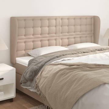 vidaXL Hoofdbord met randen 203x23x118/128cm kunstleer, Verzenden