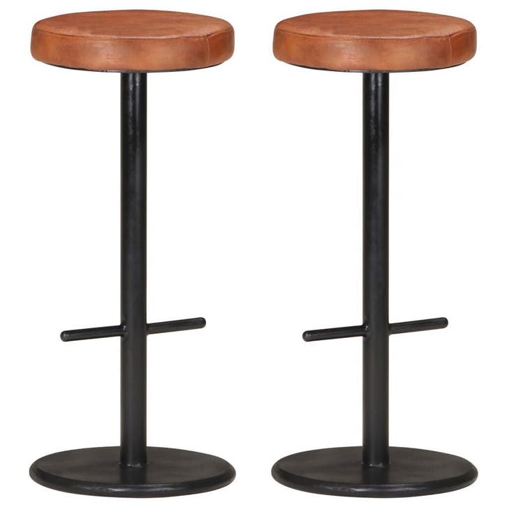 Barkrukken Echt Leer 2st - 61% Korting - Retour deal, Maison & Meubles, Tabourets de bar, Envoi