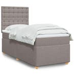 vidaXL Boxspring met matras stof taupe 80x200 cm, Verzenden, Nieuw