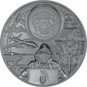 Gabon. 20 Dollars 2023 War has no real winner BLACK PROOF