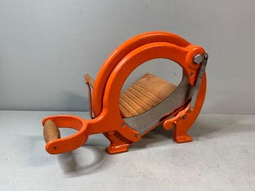 Raadvad - Broodsnijmachine - Staal, Hout - Oranje Deens, Antiek en Kunst